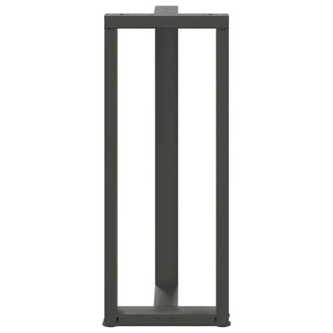 NOGI DO STOŁU BAROWEGO W KSZTAŁCIE LITERY T 2 SZT. ANTRACYT 40X35X(100-101)CM STAL