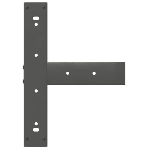 NOGI DO STOŁU BAROWEGO W KSZTAŁCIE LITERY T 2 SZT. ANTRACYT 50X35X(110-111)CM STAL