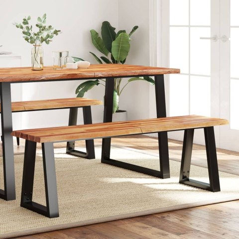 ŁAWKA Z NATURALNĄ KRAWĘDZIĄ 140CM LITE DREWNO AKACJOWE