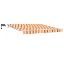 RĘCZNA MARKIZA ZWIJANA Z LED ŻÓŁTA I POMARAŃCZOWA 300X250 CM