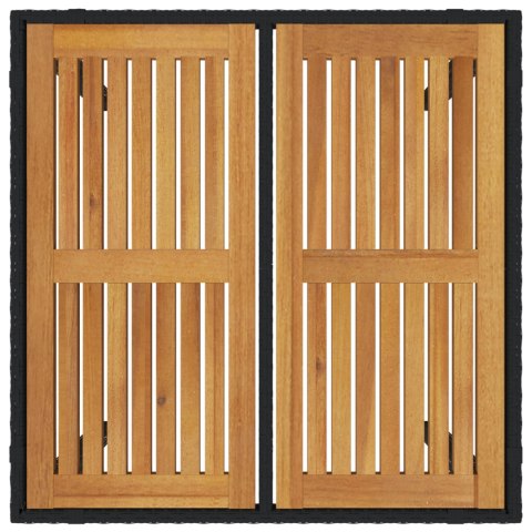 3-CZĘŚCIOWY ZESTAW JADALNY CZARNY POLIRATTAN