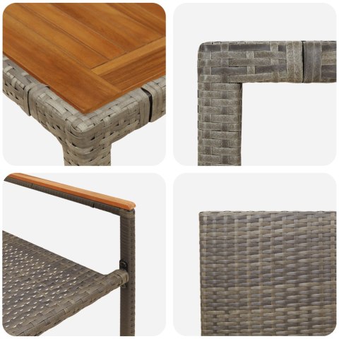 3-CZĘŚCIOWY ZESTAW JADALNY SZARY POLIRATTAN