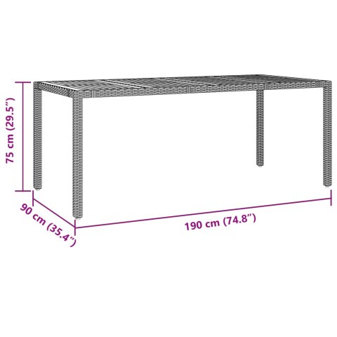 7-CZĘŚCIOWY ZESTAW DO JADALNI Z CZARNEGO POLIRATTANU
