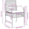 2-CZĘŚCIOWY ZESTAW STOŁU OGRODOWEGO Z PODUSZKAMI CZARNY POLIRATTAN