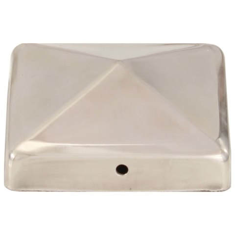 NASADKI NA SŁUPKI PIRAMIDKI 6 SZT. STAL NIERDZEWNA 91X91MM