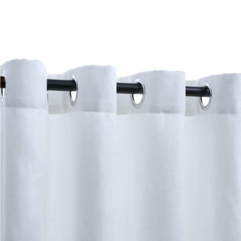 ZASŁONY ZACIEMNIAJĄCE Z METALOWYMI KÓŁKAMI 2 SZT ZŁAMANA BIEL