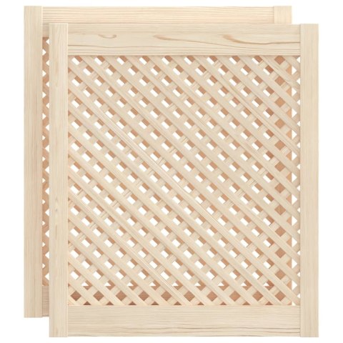 DRZWICZKI DO SZAFKI Z KRATKĄ 2 SZT. 59,5X69CM SOSNOWE