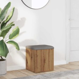 ŁAWKA ZE SCHOWKIEM DĄB ARTISAN 42X42X45CM DREWNO KLEJONE