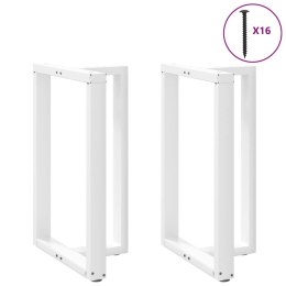 NOGI DO STOŁU BAROWEGO W KSZTAŁCIE LITERY T 2 SZT. BIAŁE 60X35X(90-91)CM STAL