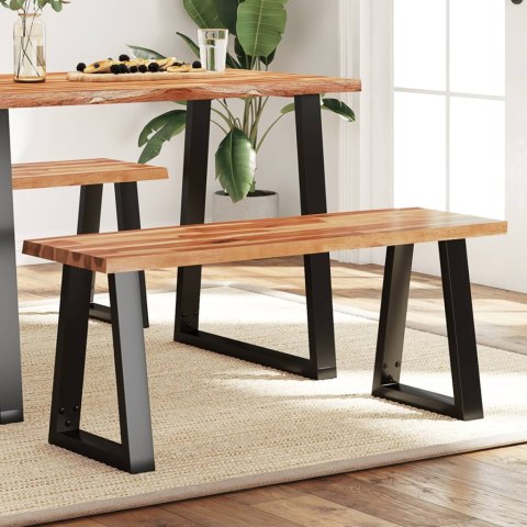 ŁAWKA Z NATURALNĄ KRAWĘDZIĄ 110CM LITE DREWNO AKACJOWE