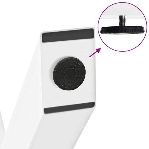 NOGI DO STOLIKA KAWOWEGO W KSZTAŁCIE LITERYX 2 SZT. BIAŁE 30X(30-31)CM STAL