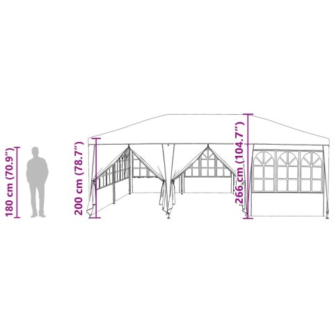 NAMIOT NA IMPREZĘ Z 10 ŚCIANAMI BOCZNYMI ANTRACYTOWY 6X4M PE