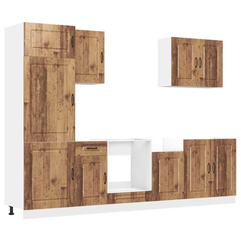 ZESTAW SZAFEK KUCHENNYCH KALMAR 7-CZĘŚCIOWY STARE DREWNO