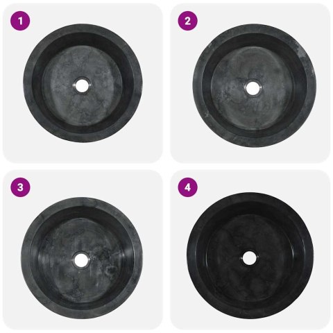 UMYWALKA CZARNA Ø40X15CM MARMUROWA