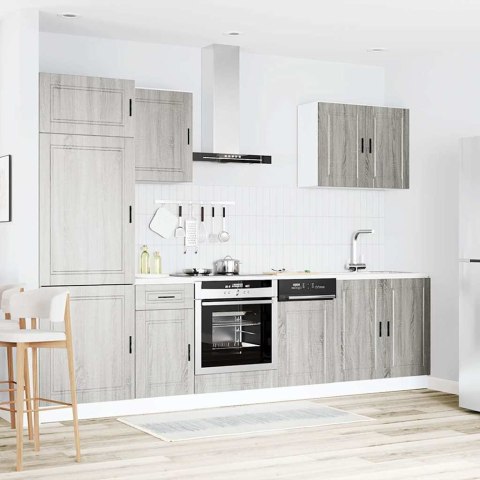 ZESTAW SZAFEK KUCHENNYCH KALMAR 7-CZĘŚCIOWY SZARY DĄB SONOMA