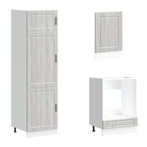 ZESTAW SZAFEK KUCHENNYCH KALMAR 7-CZĘŚCIOWY SZARY DĄB SONOMA