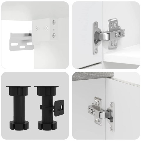 ZESTAW SZAFEK KUCHENNYCH KALMAR 7-CZĘŚCIOWY SZARY DĄB SONOMA