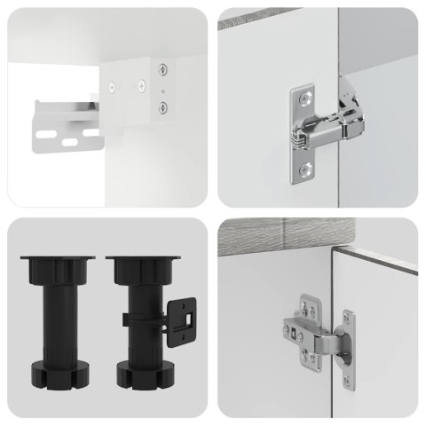 ZESTAW SZAFEK KUCHENNYCH KALMAR 8-CZĘŚCIOWY SZARY DĄB SONOMA