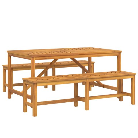 3-CZĘŚCIOWY ZESTAW JADALNY Z LITEGO DREWNA AKACJOWEGO