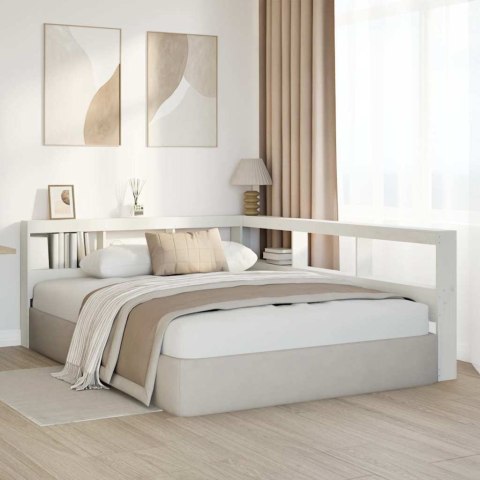 REGAŁ NA KSIĄŻKI Z ZAGŁÓWKIEM BIAŁE 150CM SOSNOWE