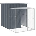 KURNIK Z WYBIEGIEM ANTRACYTOWY 165X251X181CM STAL