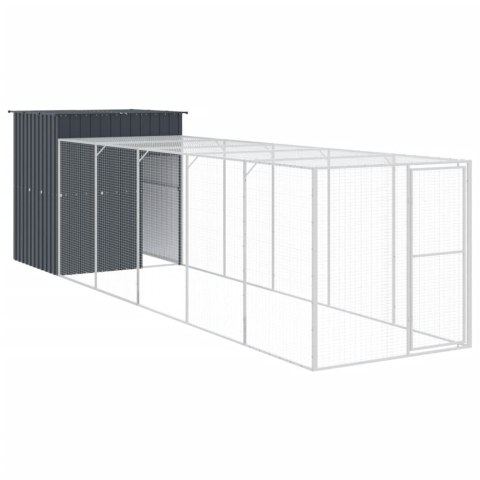 KURNIK Z WYBIEGIEM ANTRACYTOWY 165X659X181CM STAL