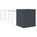 KURNIK Z WYBIEGIEM ANTRACYTOWY 165X659X181CM STAL