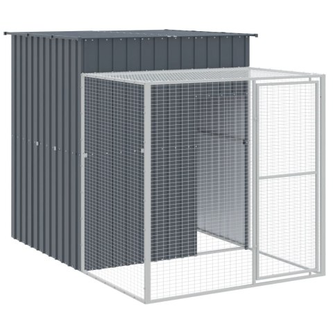 KURNIK Z WYBIEGIEM ANTRACYTOWY 165X659X181CM STAL