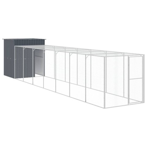 KURNIK Z WYBIEGIEM ANTRACYTOWY 165X863X181CM STAL