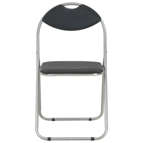 SKŁADANE KRZESŁA JADALNIANE 4 SZT. CZARNE SZTUCZNA SKÓRA