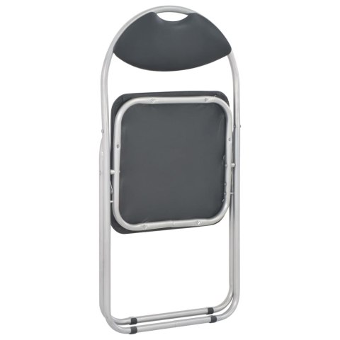 SKŁADANE KRZESŁA JADALNIANE 4 SZT. CZARNE SZTUCZNA SKÓRA