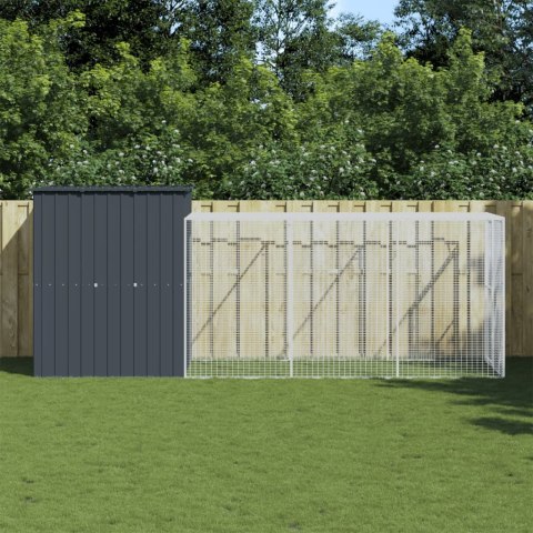 KURNIK Z WYBIEGIEM ANTRACYTOWY 165X455X181CM STAL