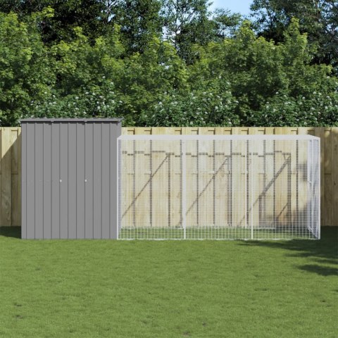 KURNIK Z WYBIEGIEM JASNOSZARY 165X455X181CM STAL