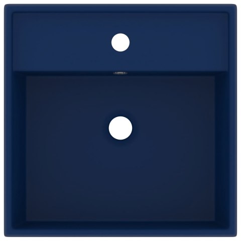 KWADRATOWA UMYWALKA Z PRZELEWEM MATOWY GRANAT 41X41CM