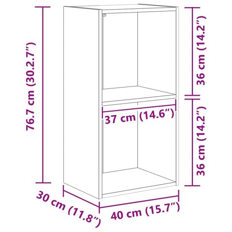 2-POZIOMOWA SZAFKA NA KSIĄŻKI BIAŁA DREWNO KLEJONE