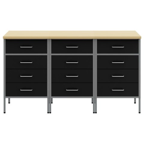 SZAFKA ROBOCZA 3 SZT. CZARNA I SZARO-SREBRNA I STALI