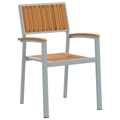 5-CZĘŚCIOWY ZESTAW JADALNIANY DO OGRODU Z LITEGO DREWNA AKACJOWEGO I METALU