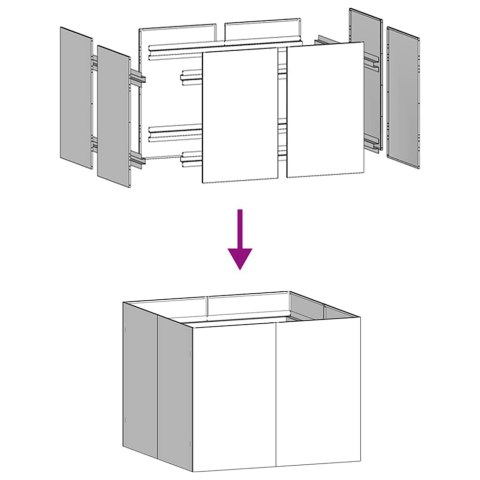 DONICZKA CZARNA 100X100X80CM STALOWA