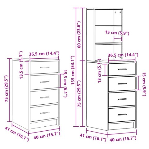 3-CZĘŚCIOWY ZESTAW TOALETKI Z LED W DREWNIE DĘBOWYM