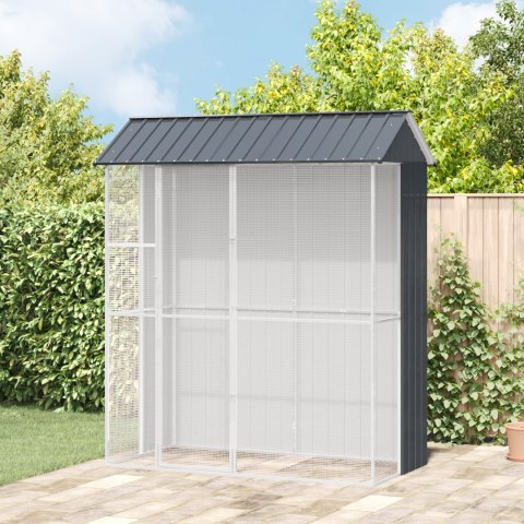 KLATKA DLA PTAKÓW ANTRACYTOWA 215X110X247CM STAL