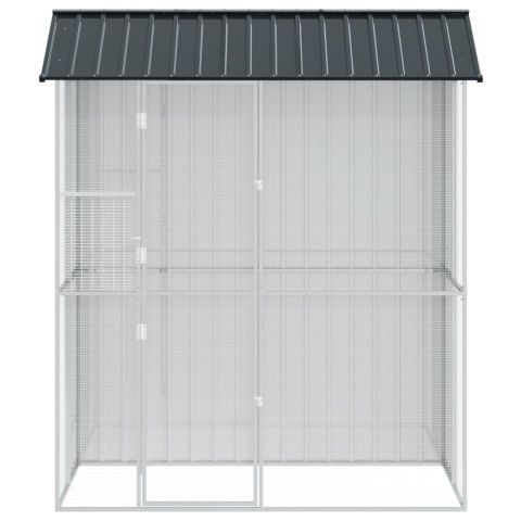 KLATKA DLA PTAKÓW ANTRACYTOWA 215X110X247CM STAL