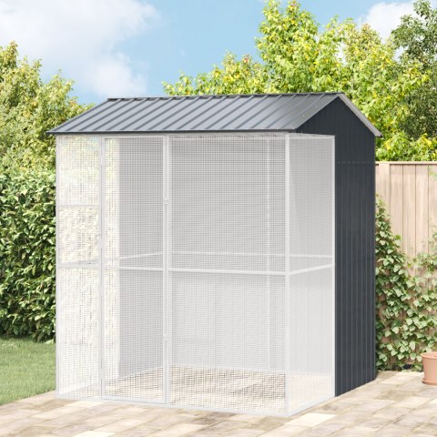 KLATKA DLA PTAKÓW ANTRACYTOWA 215X210X247CM STAL