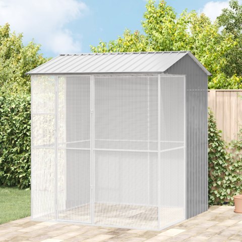 KLATKA DLA PTAKÓW SZARA 215X210X247CM STAL