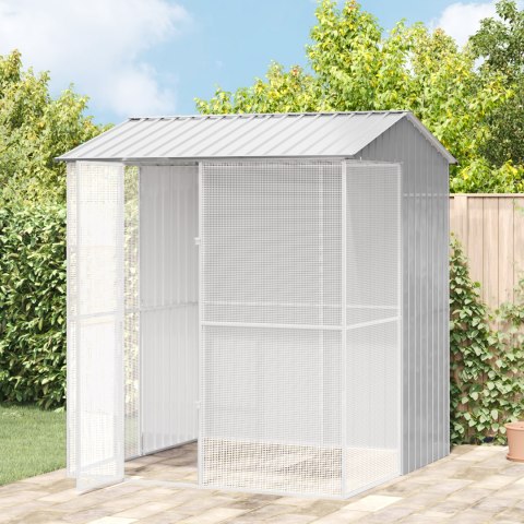 KLATKA DLA PTAKÓW SZARA 215X210X247CM STAL