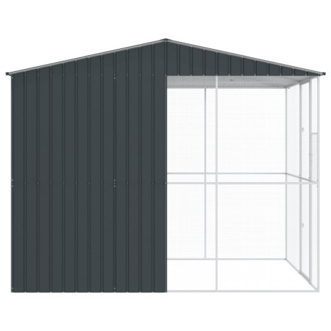 WOLIERA DLA PTAKÓW ANTRACYTOWA 215X310X247CM STAL