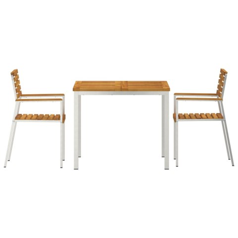 3-CZĘŚCIOWY ZESTAW STOŁOWY Z LITEGO DREWNA AKACJOWEGO