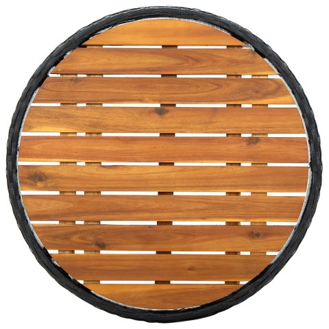 3-CZĘŚCIOWY ZESTAW BISTRO OGRODOWEGO Z PODUSZKAMI CZARNY POLIRATTAN