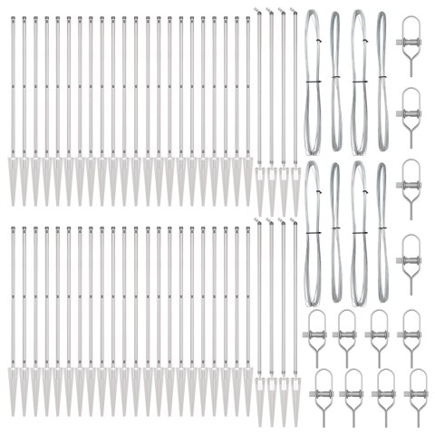 PALISADY Z SZPIKAMI 52 SZT. Ø32MM 60CM ZE STALI OCYNKOWANEJ