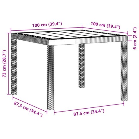 3-ELEMENTOWY ZESTAW JADALNY DO OGRODU Z PODUSZKAMI BIAŁY RATTAN