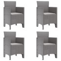 5-CZĘŚCIOWY ZESTAW JADALNIANY Z PODUSZKAMI SZARY POLIRATTAN